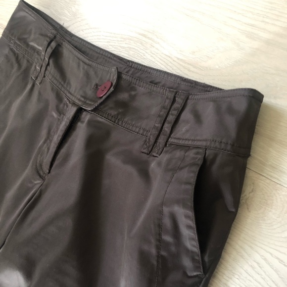 Solar Designer Slim Straight Leg Brown Satin Dress Pants - Picture 12 of 16